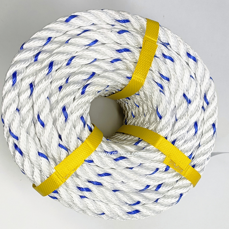 China 3 Strand 4 Strand Twisted Polyamide Nylon Polyester Polypropylene PP  Multifilament Rope For Fishing Black Blue Green White Manufacturer and  Supplier