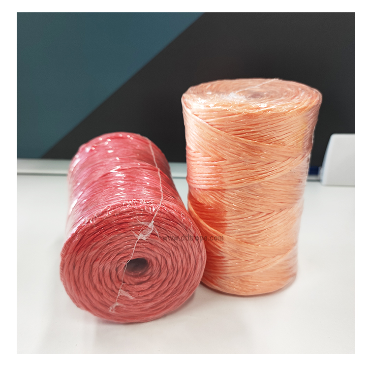 High Density Plastic Packing Grass Rope Agriculture Pink Color Straw Rope Baler Twine 2 Ply 3
