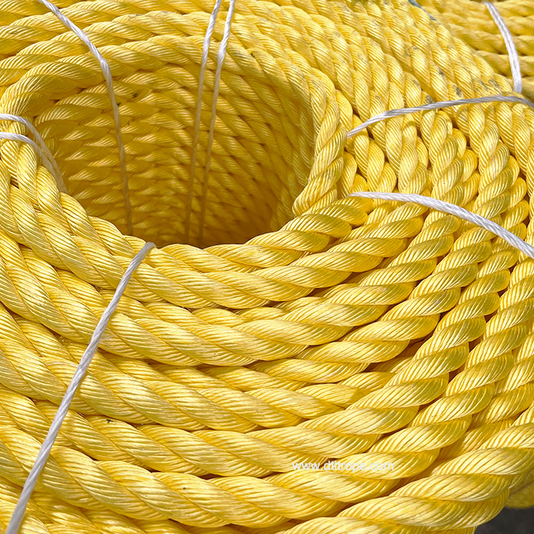 Yellow 10MM Polypropylene Rope Twisted Polypropylene Rope 8MM PP Rope For Sale