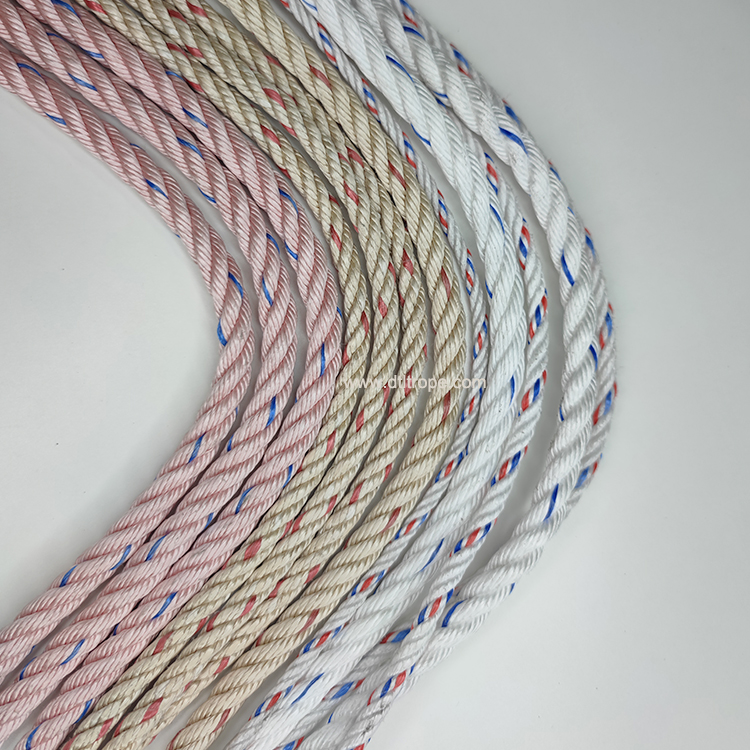 3/4 Strand Polypropylene PP plastic Multifilament Rope Twisted 4 Inch 32MM Marine Color Danline Rope High Strength