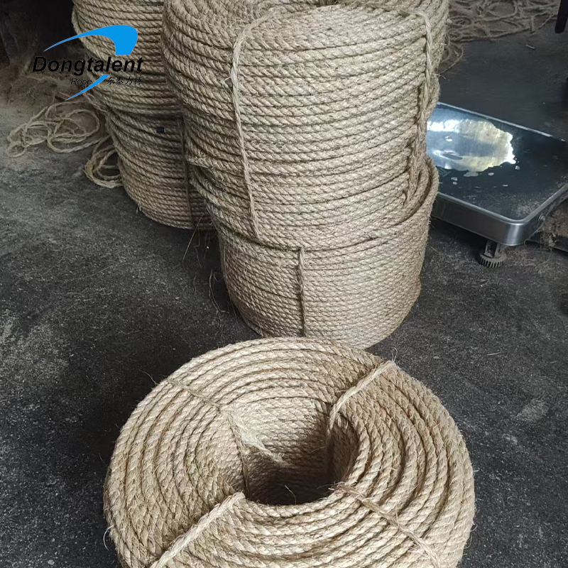 Factory Natural 3 Strand Sisal Rope Twisted Packing Rope for Agriculture Gardening Decoration Pet Scratching Rope 3