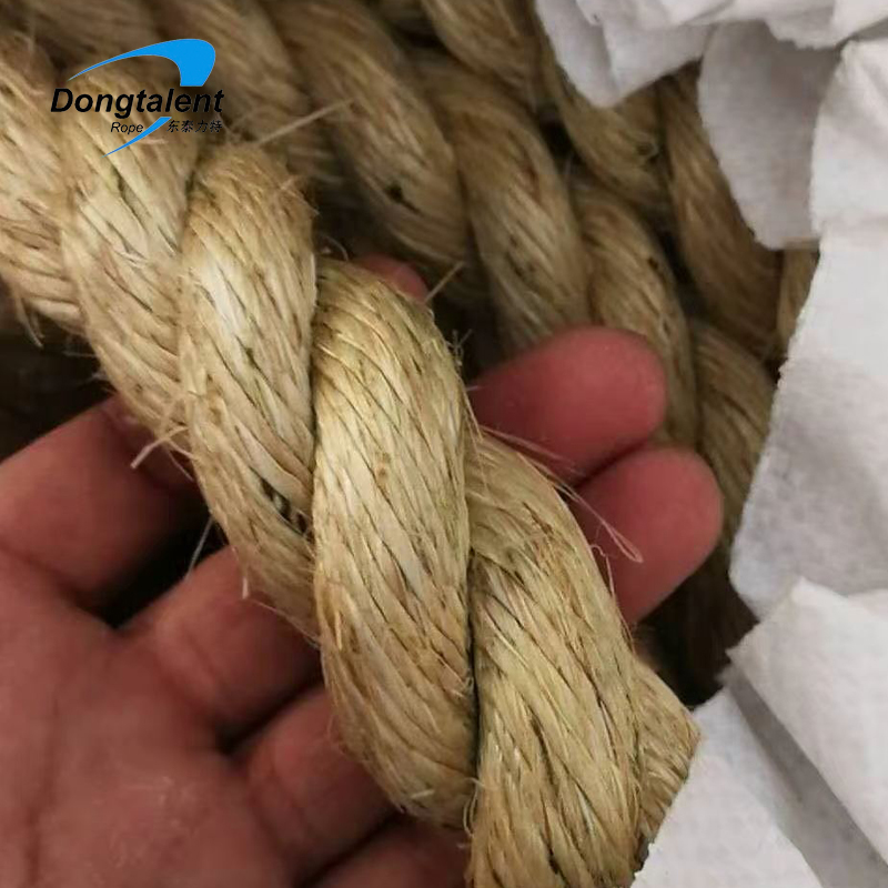 Factory Natural 3 Strand Sisal Rope Twisted Packing Rope for Agriculture Gardening Decoration Pet Scratching Rope