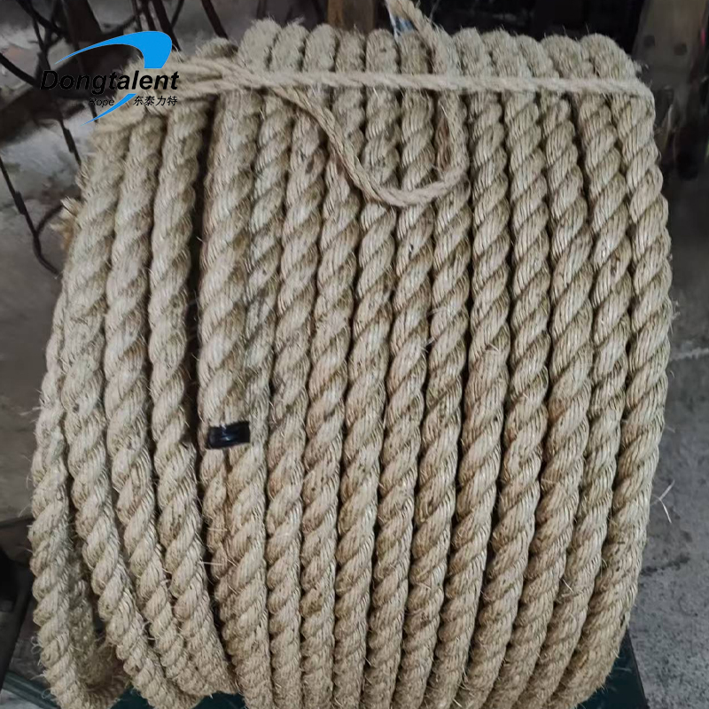 Factory Natural 3 Strand Sisal Rope Twisted Packing Rope for Agriculture Gardening Decoration Pet Scratching Rope 5